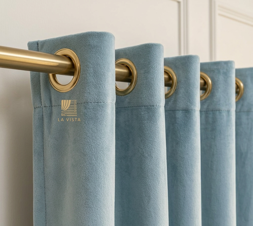 Velvet and Chiffon Ring Curtain - 3 Pieces | 2 Meter
